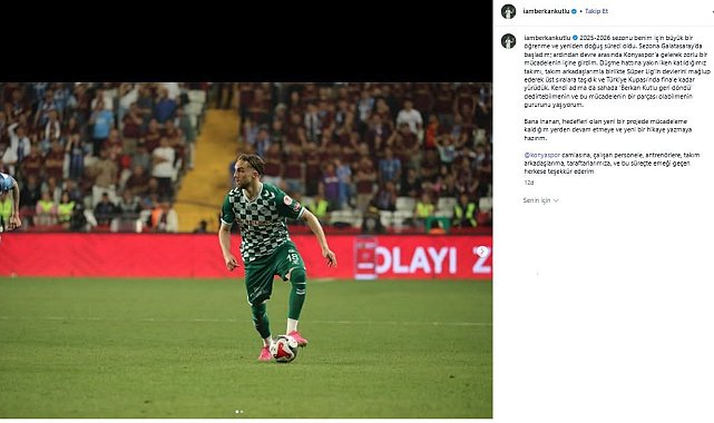 Berkan Kutlu Konyaspor'a veda etti