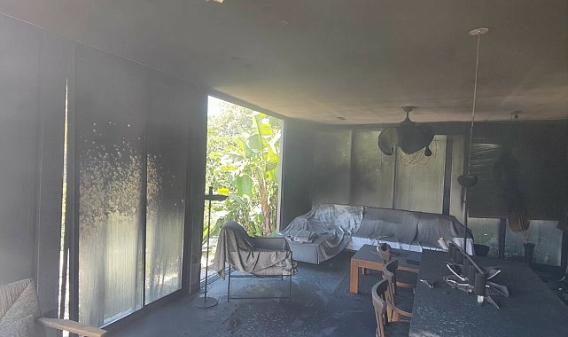 Bodrum'da bir otele ait prefabrik yapıda yangın çıktı