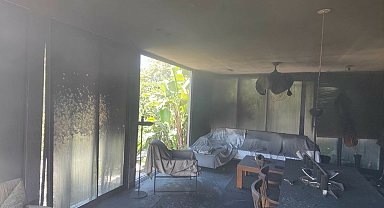 Bodrum'da bir otele ait prefabrik yapıda yangın çıktı