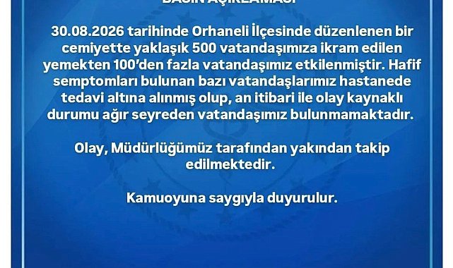 Bursa'da düğün yemeği ardından 100'den fazla kişi hastaneye kaldırıldı