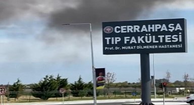 Cerrahpaşa Tıp Fakültesi Prof. Dr. Murat Dilmener Hastanesi'nin bahçesinde yangın - 1