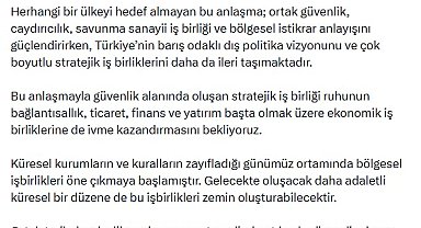 Cevdet Yılmaz: Mekke Anlaşması, bölgemizin güvenlik mimarisine katkı sağlayacak