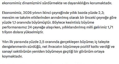 Cevdet Yılmaz: Türkiye ekonomisi küresel belirsizliklere karşı dayanıklılığını sürdürmekte
