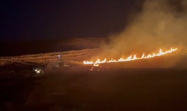 Çorum'da 500 dönüm alanda anız yangını