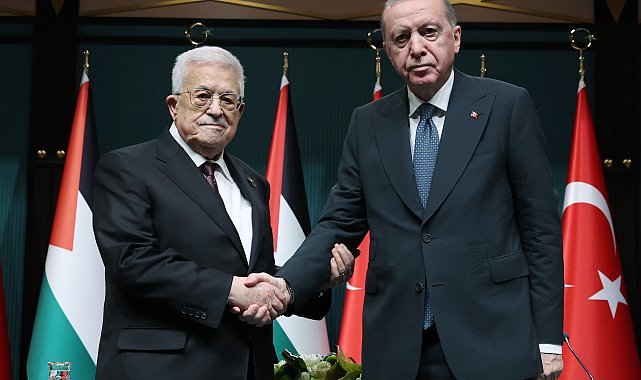 Cumhurbaşkanı Erdoğan, Filistin Devlet Başkanı Abbas'ı resmi törenle karşıladı