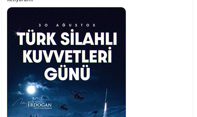 Cumhurbaşkanı Erdoğan, Türk Silahlı Kuvvetleri Günü'nü kutladı