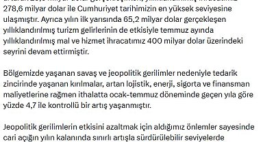 Cumhurbaşkanı Yardımcısı Yılmaz: İhracatımızı desteklemek temel önceliğimizdir