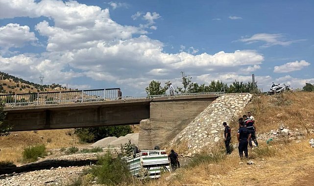 Dereye uçan kamyonetin sürücüsü ağır yaralandı