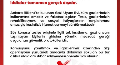 DMM: Güvenpark'ta eylem yapan er gazilerin Bilkent Gazi Uyum Evi'ne alınmadığı iddiaları gerçek dışı