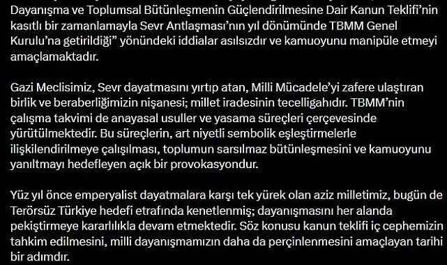 DMM'den 'Sevr Antlaşması' açıklaması