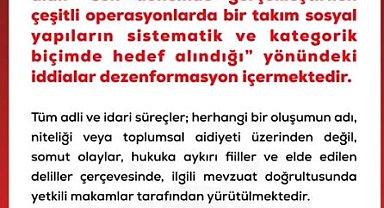 DMM'den son dönemde yapılan operasyonlara ilişkin açıklama