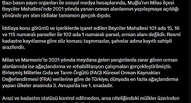 DMM'den yanan ormanların yapılaşmaya açıldığı iddialarına ilişkin açıklama