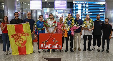 Göztepe milli cimnastikçilerini karşıladı