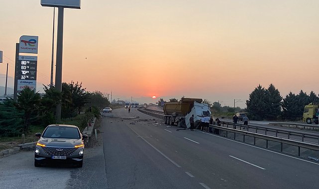 Hafriyat kamyonu bariyerlere çarptı; 1 ölü, 1 yaralı