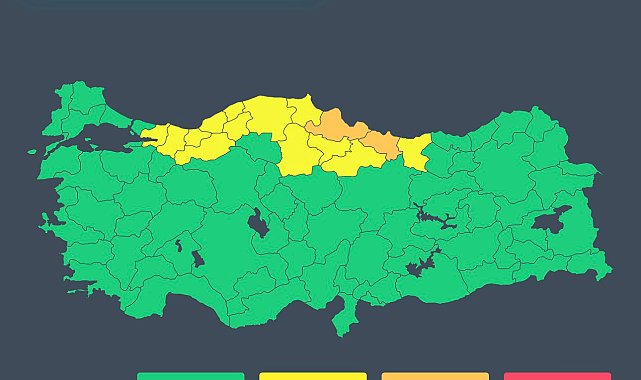 İçişleri Bakanlığı'ndan 28-29 Ağustos tarihleri için sağanak uyarısı