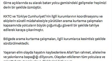 İletişim Başkanı Duran'dan Girne'de batan gemiye ilişkin açıklama