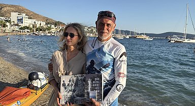 İstanbul'dan kanoyla çıktığı Türkiye yolculuğunda 83 gün sonra Bodrum'a ulaştı