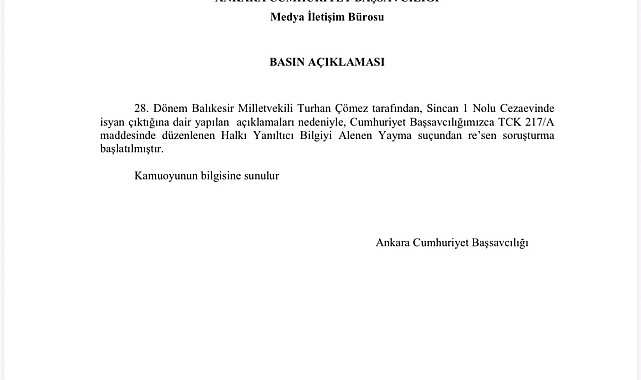 İYİ Partili Çömez hakkında soruşturma başlatıldı