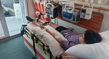 Leros'ta rahatsızlanan Türk genci deniz ambulansıyla Bodrum'a getirildi