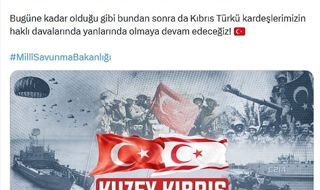 MSB, KKTC'nin Toplumsal Direniş ve Silahlı Kuvvetler Günü'nü kutladı