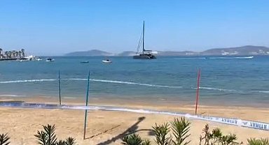 Muğla'da halk plajı, deniz suyundaki kirlilik şüphesiyle tedbiren kapatıldı