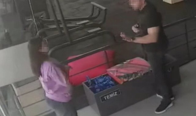Spor salonunda kadına şiddet kamerada