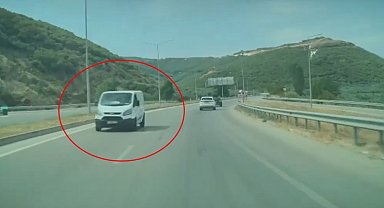 Ters yönde ilerleyen minibüs, tehlike yarattı