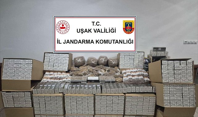 Uşak'ta jandarmadan uyuşturucu ve kaçak tütün operasyonu