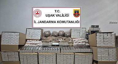 Uşak'ta jandarmadan uyuşturucu ve kaçak tütün operasyonu