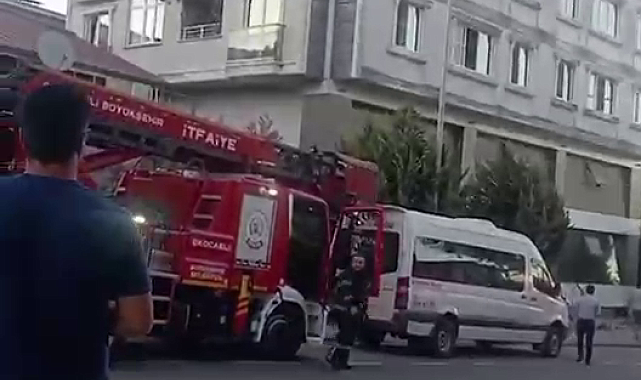 Yangın sırasında dairedeki patlama kamerada