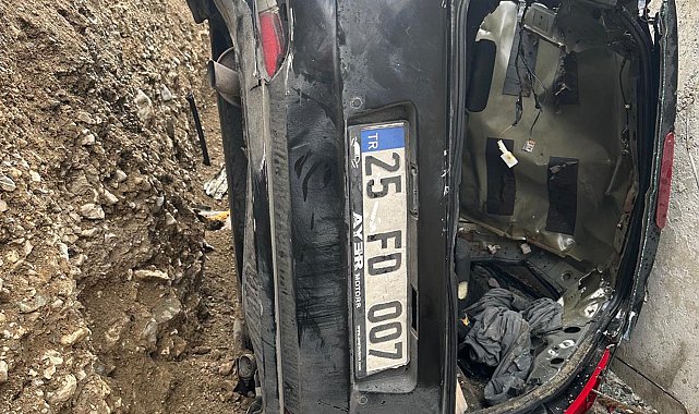 Yol genişletme çalışması yapılan alana uçan otomobildeki 3 kişi öldü