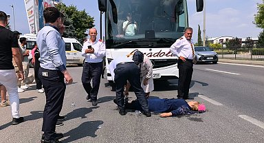 Yolcu otobüsünün çarptığı yaya ağır yaralandı