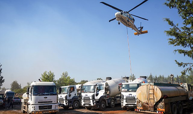 Aksu yangını 3'üncü gününde; mahalleli parasını cebinden ödediği suyla havuzu doldurdu