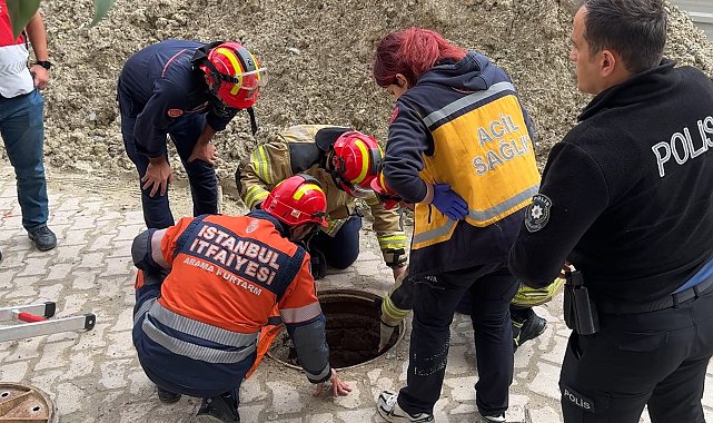 Avcılar'da rögara düşen kadını itfaiye kurtardı