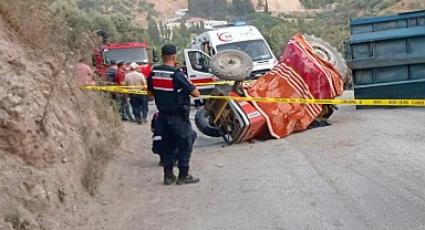 Aydın'da traktör devrildi; 1 ölü, 1 yaralı