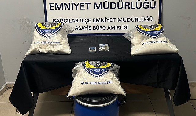 Bağcılar'da iş yerine uyuşturucu operasyonu; 22 kilo 970 gram ham madde ele geçirildi
