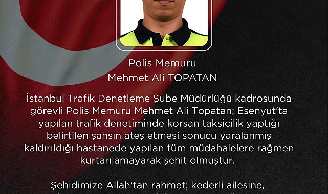 Bakan Çiftçi'den, şehit olan polis memuru için taziye mesajı