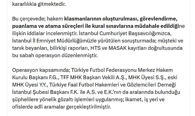 Bakan Gürlek'ten 'hakem' soruşturmasına ilişkin açıklama