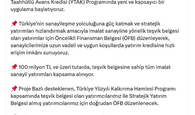 Bakan Kacır: Sanayicilerimize yatırım kredisine hızlı erişim imkanı sunuyoruz