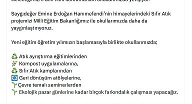 Bakan Kurum: Sıfır Atık Projemizi okullarımızda daha da yaygınlaştırıyoruz