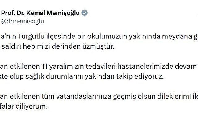 Bakan Memişoğlu: 11 yaralımızın sağlık durumlarını takip ediyoruz