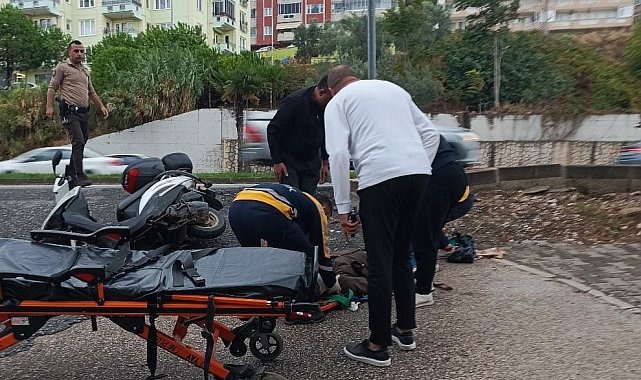 Bursa'da devrilen motosikletin sürücüsü ağır yaralandı