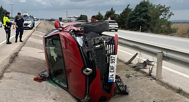 Bursa'da otomobil yol kenarındaki kanala düştü : 1 yaralı
