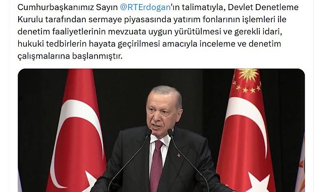 Devlet Denetleme Kurulu Başkanı Tanrıkulu'dan sermaye piyasalarına ilişkin açıklaması