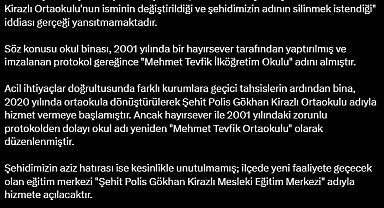 DMM'den İzmir'de ismi değiştirilen okula ilişkin açıklama