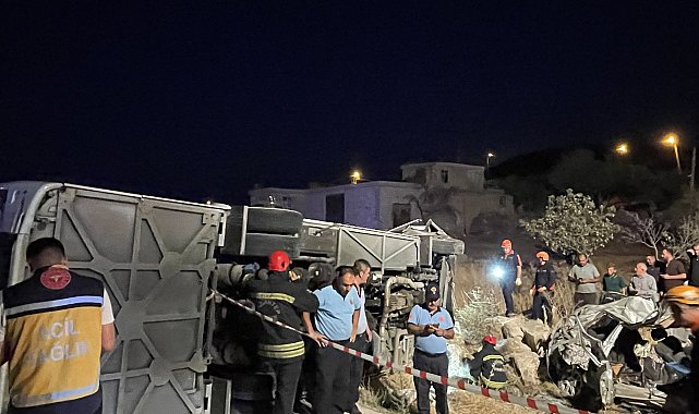 Gaziantep'te yolcu otobüsü ile otomobil çarpıştı; 7 ölü,13 yaralı