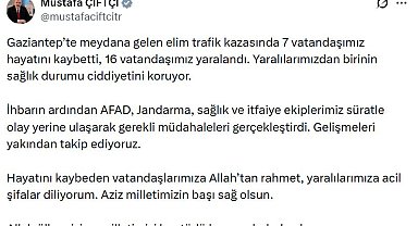 Gaziantep'te yolcu otobüsü ile otomobil çarpıştı; 7 ölü,16 yaralı