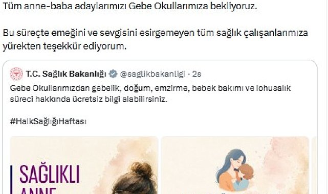 Gebe okullarında 1 milyon 117 bin 413 gebeye danışmanlık hizmeti sunuldu
