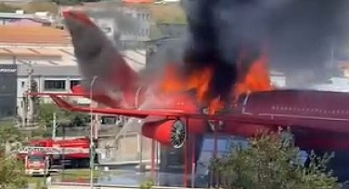 Havacılık Bilim Merkezi olarak kullanılan uçakta yangın