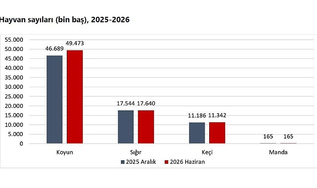 Hayvan varlığı haziran ayında arttı